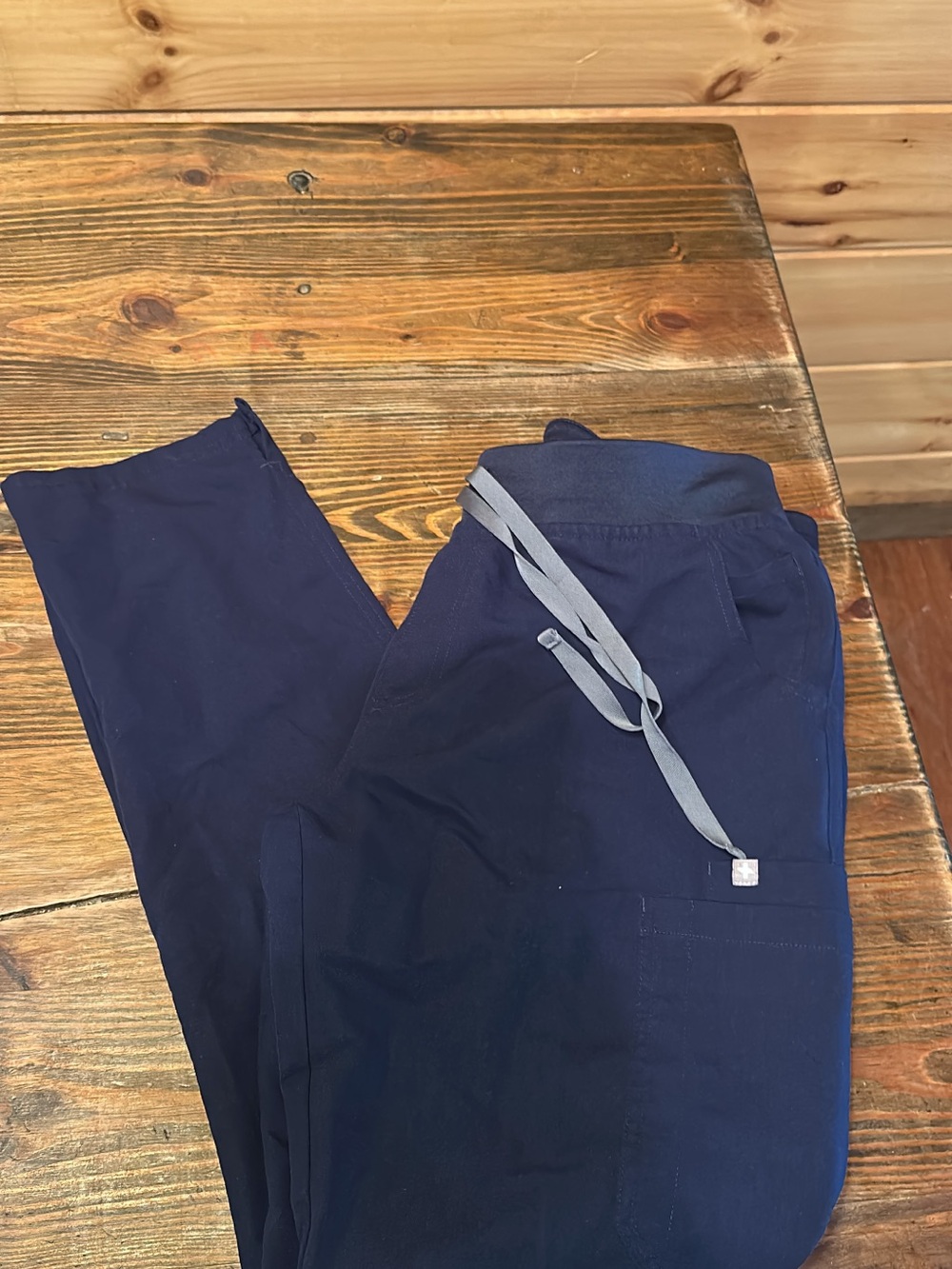 Figs Women's Navy Jogger Pants with Gray Drawstring